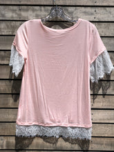 Pink Lace Sleeve Top