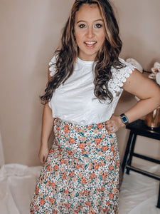 Here Comes The Sun Floral Midi Skirt