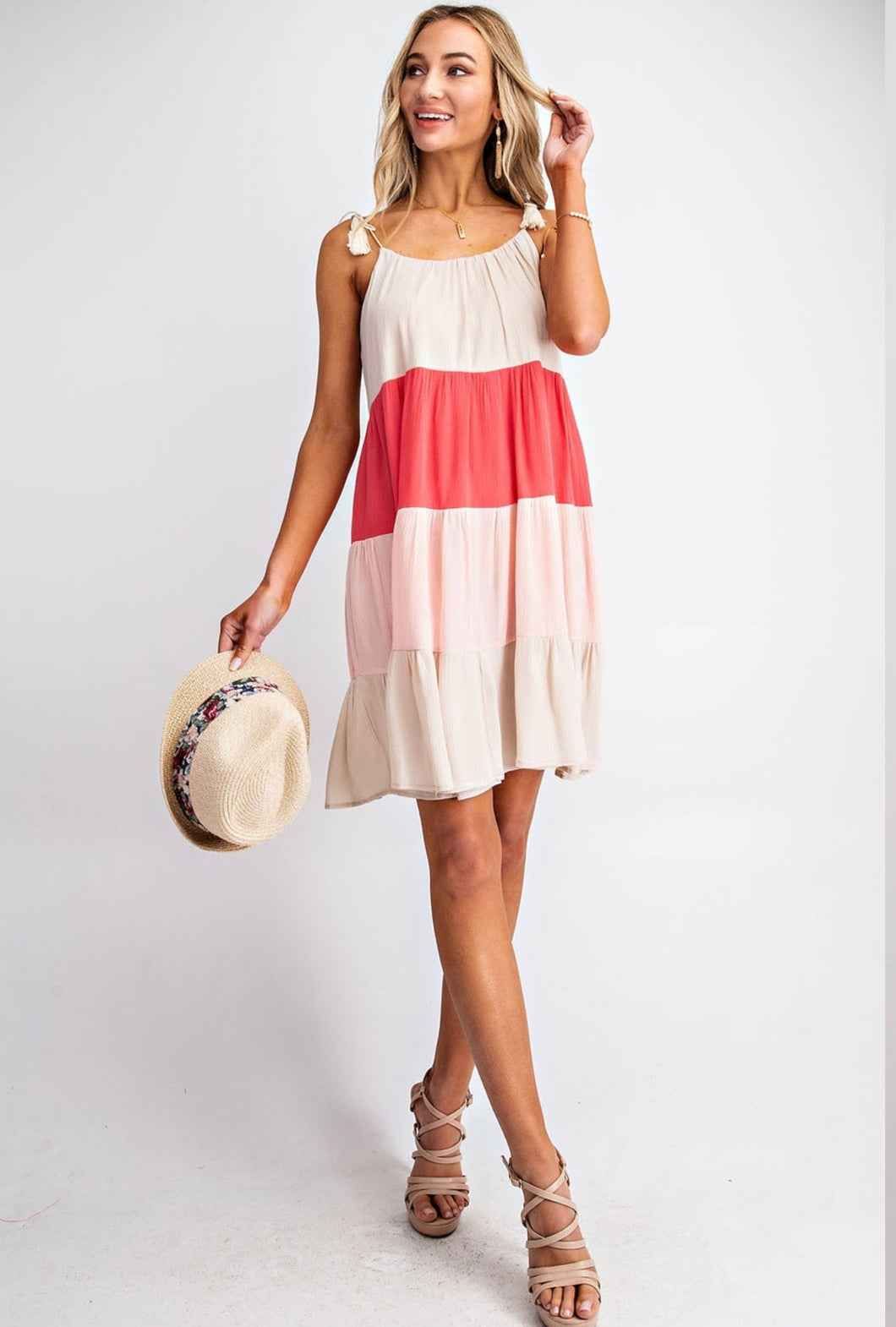 Stop and Smell the Hibiscus Pink Tiered Dress